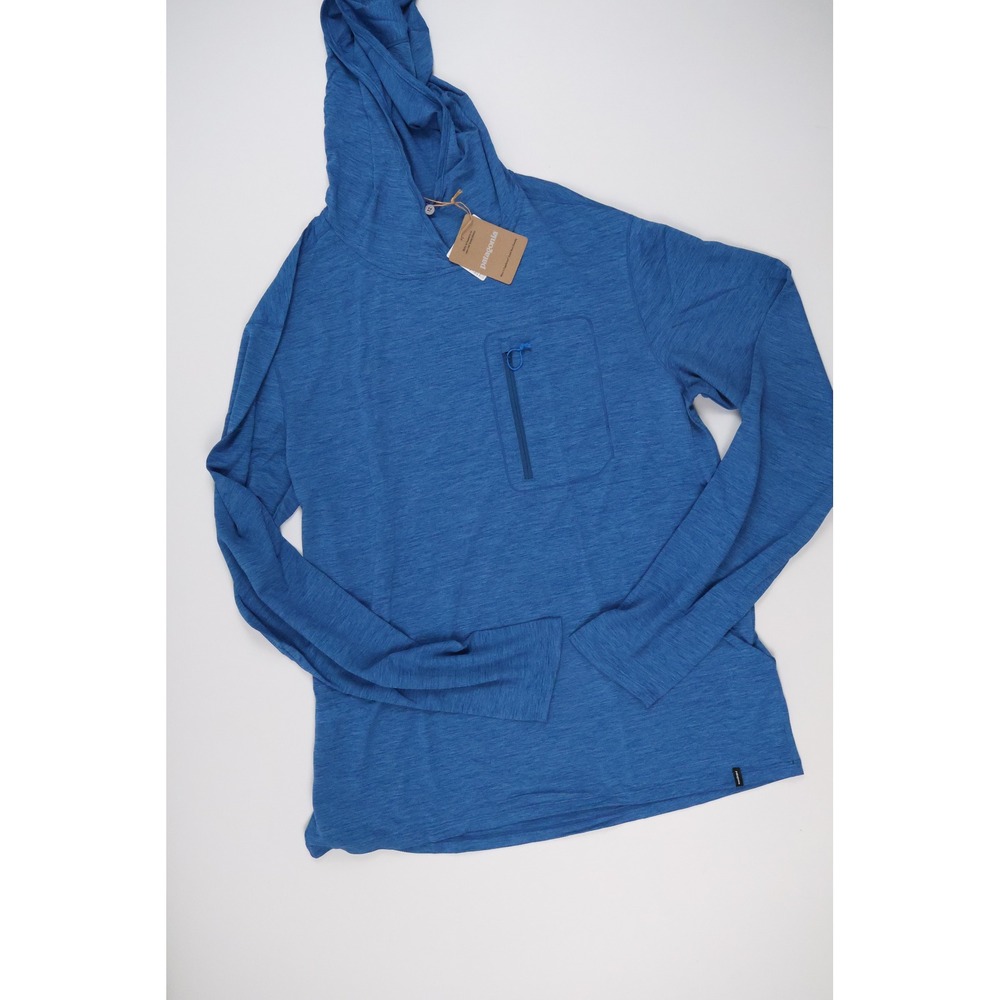 Patagonia Capilene Cool Sun Hoody Aquatic Blue Heather Large NWT MSRP 89